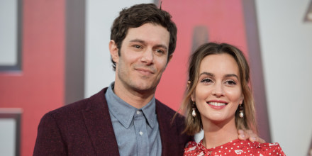 Adam Brody and Leighton Meester arrive at Warner Bros. Pictures and New Line Cinema's world premiere of "SHAZAM!" at TCL Chinese Theatre on March 28, 2019 in Hollywood, California. 