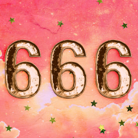 the numbers 666 on a sky background